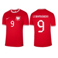 Dres Poľsko Robert Lewandowski #9 Preč MS 2022 Krátky Rukáv